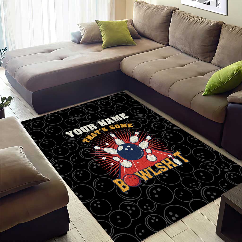 Flaming Bowling Ball Area Rug with Strike Explosion and Funny Quote Graphic on Bowling - Wonder Print Shop