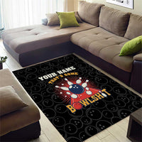 Flaming Bowling Ball Area Rug with Strike Explosion and Funny Quote Graphic on Bowling - Wonder Print Shop