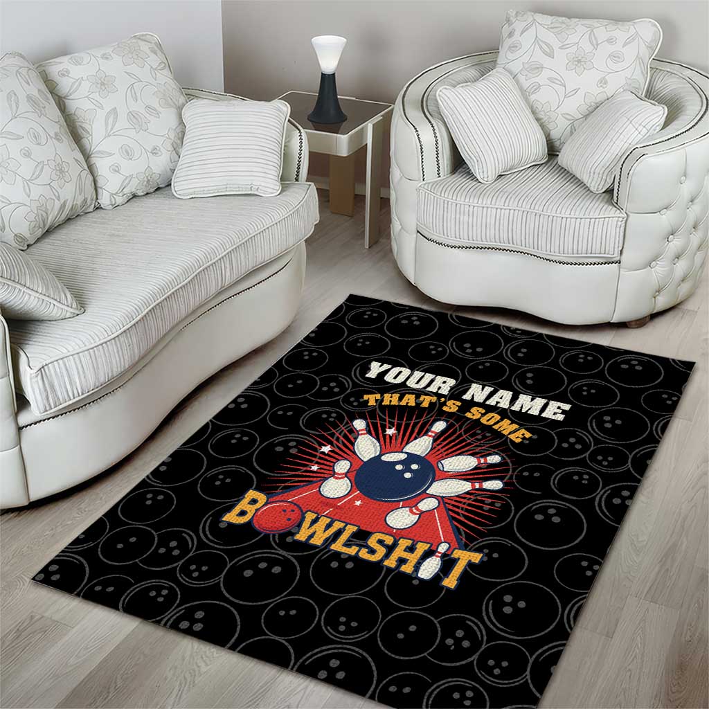 Flaming Bowling Ball Area Rug with Strike Explosion and Funny Quote Graphic on Bowling - Wonder Print Shop