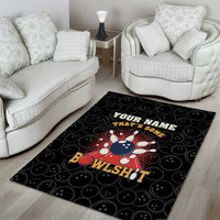 Flaming Bowling Ball Area Rug with Strike Explosion and Funny Quote Graphic on Bowling - Wonder Print Shop