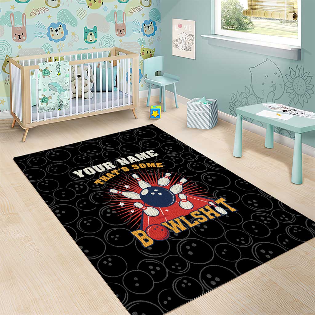 Flaming Bowling Ball Area Rug with Strike Explosion and Funny Quote Graphic on Bowling - Wonder Print Shop