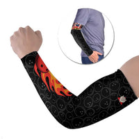 Flaming Bowling Ball Arm Sleeves with Strike Explosion and Funny Quote Graphic on Bowling - Wonder Print Shop