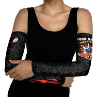 Flaming Bowling Ball Arm Sleeves with Strike Explosion and Funny Quote Graphic on Bowling - Wonder Print Shop