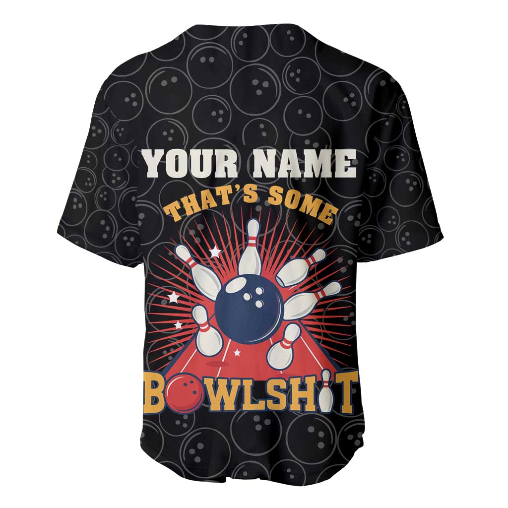 Flaming Bowling Ball Baseball Jersey with Strike Explosion and Funny Quote Graphic on Bowling - Wonder Print Shop