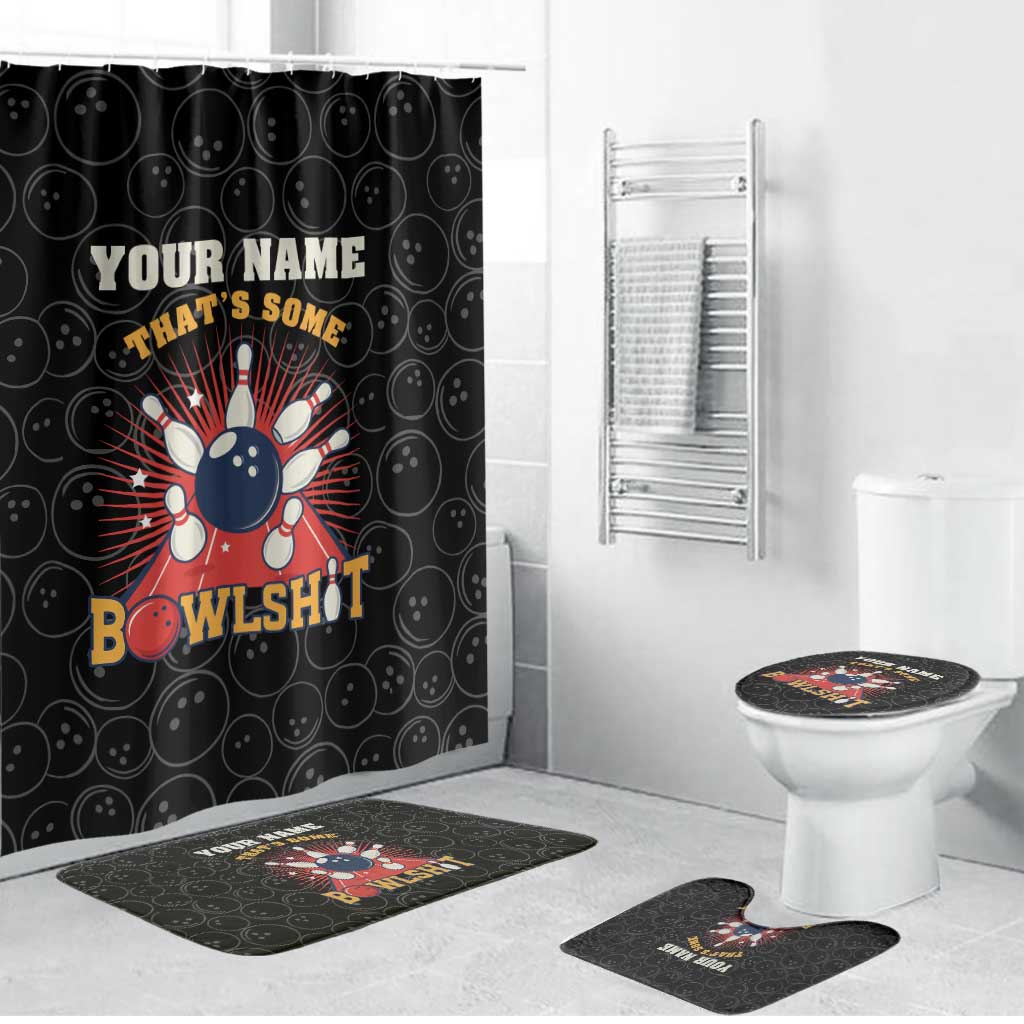Flaming Bowling Ball Bathroom Set with Strike Explosion and Funny Quote Graphic on Bowling - Wonder Print Shop