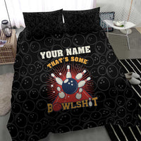 Flaming Bowling Ball Bedding Set with Strike Explosion and Funny Quote Graphic on Bowling - Wonder Print Shop