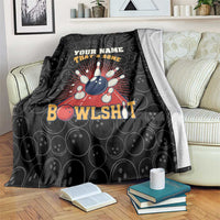 Flaming Bowling Ball Blanket with Strike Explosion and Funny Quote Graphic on Bowling - Wonder Print Shop