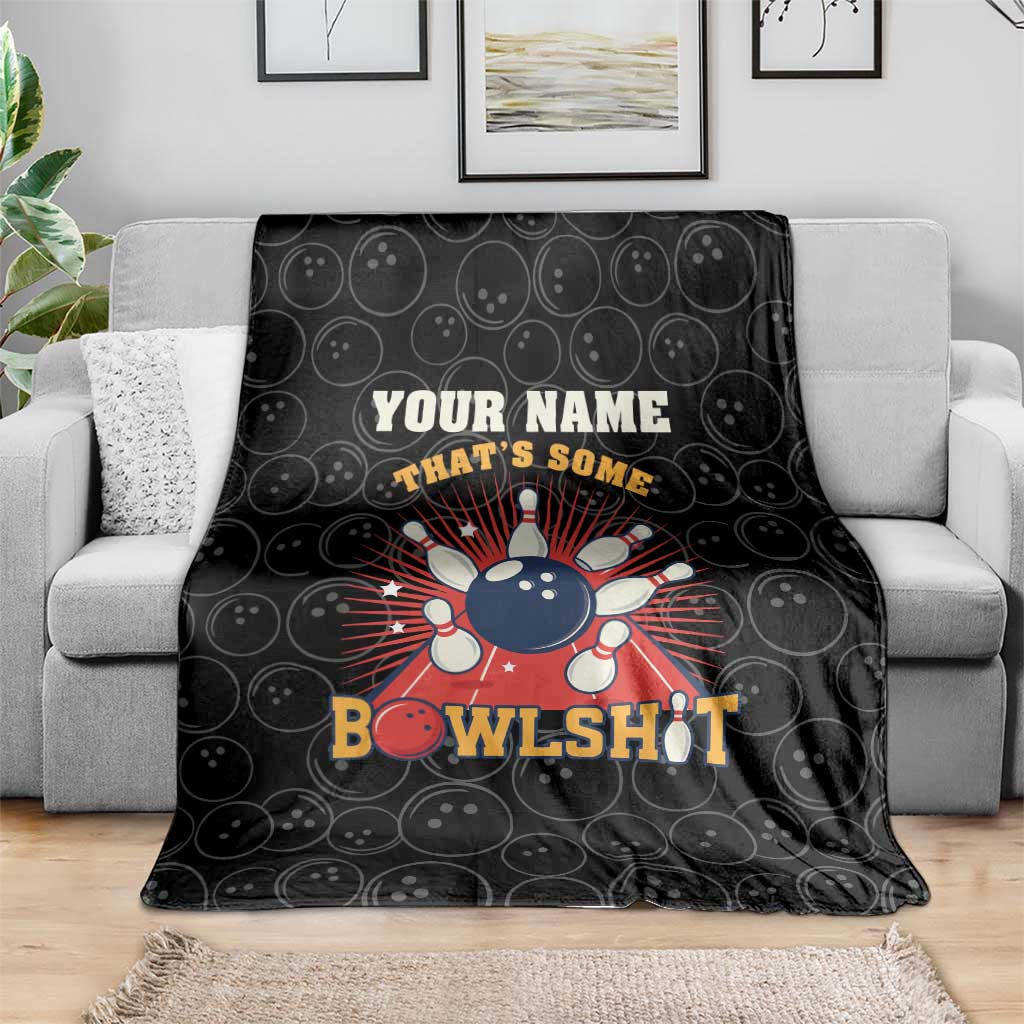 Flaming Bowling Ball Blanket with Strike Explosion and Funny Quote Graphic on Bowling - Wonder Print Shop