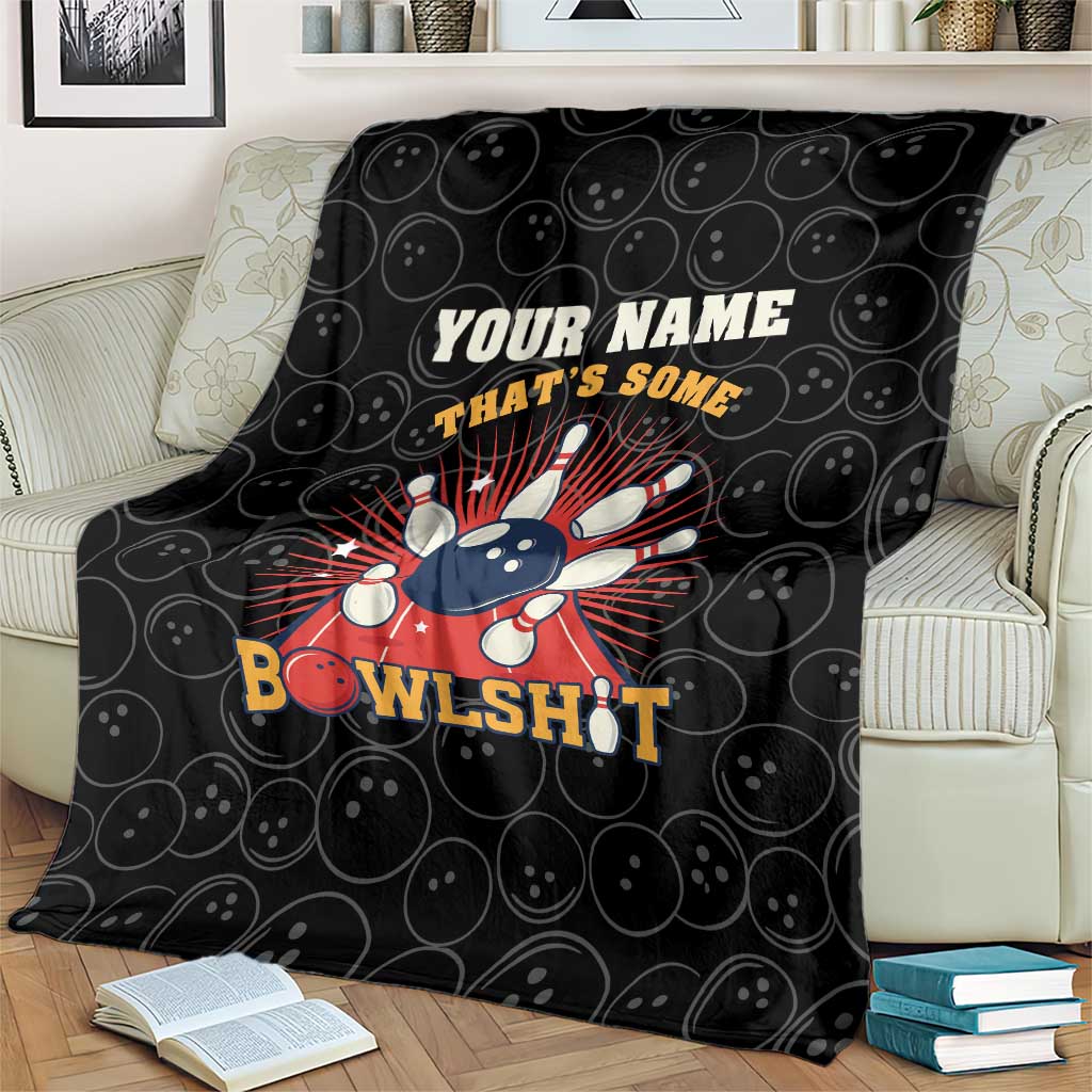 Flaming Bowling Ball Blanket with Strike Explosion and Funny Quote Graphic on Bowling - Wonder Print Shop