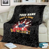 Flaming Bowling Ball Blanket with Strike Explosion and Funny Quote Graphic on Bowling - Wonder Print Shop