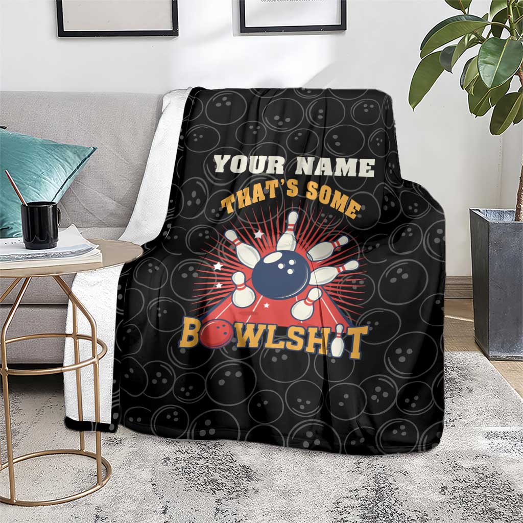 Flaming Bowling Ball Blanket with Strike Explosion and Funny Quote Graphic on Bowling - Wonder Print Shop