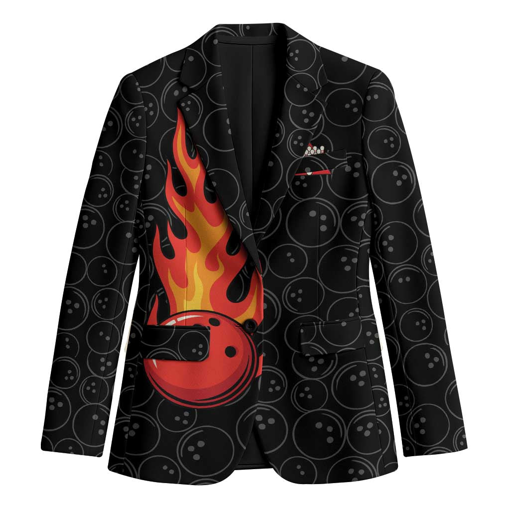 Flaming Bowling Ball Blazer with Strike Explosion and Funny Quote Graphic on Bowling - Wonder Print Shop