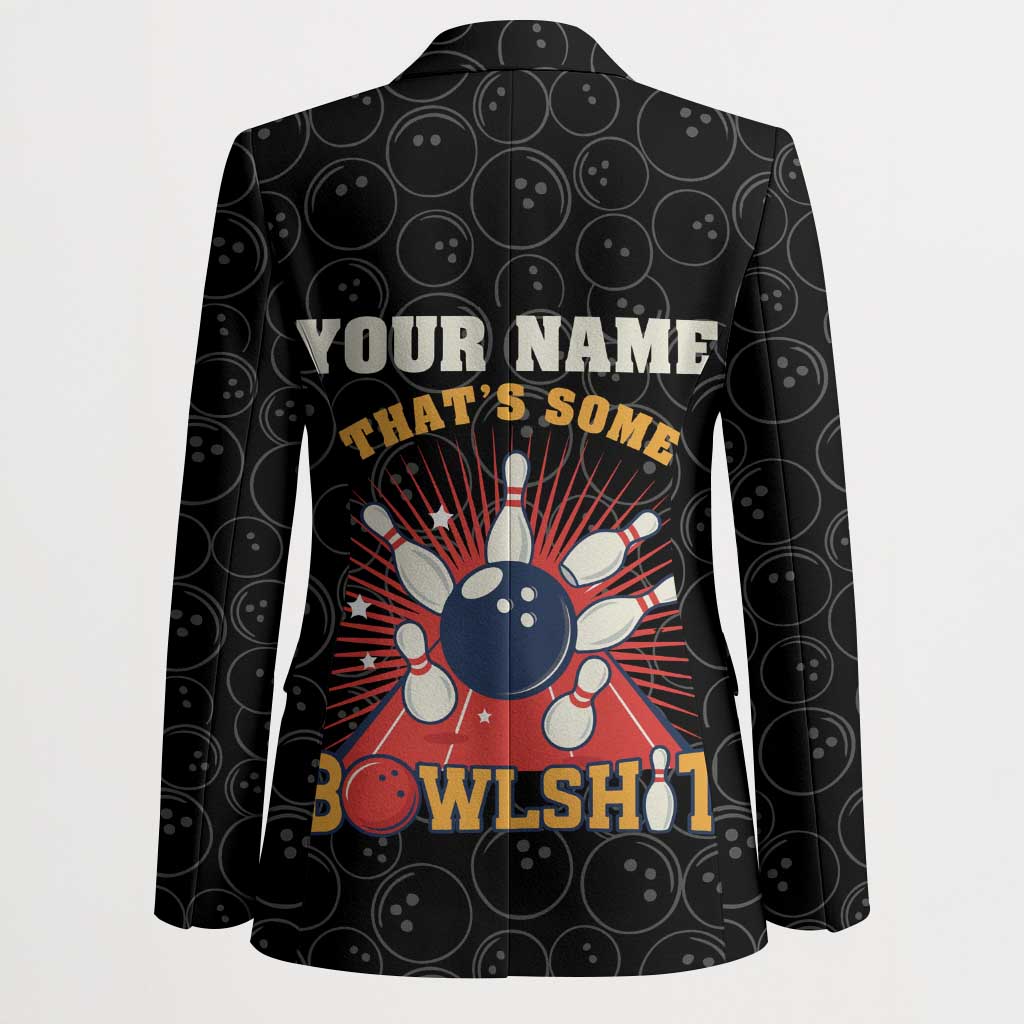 Flaming Bowling Ball Blazer with Strike Explosion and Funny Quote Graphic on Bowling - Wonder Print Shop