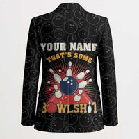 Flaming Bowling Ball Blazer with Strike Explosion and Funny Quote Graphic on Bowling - Wonder Print Shop