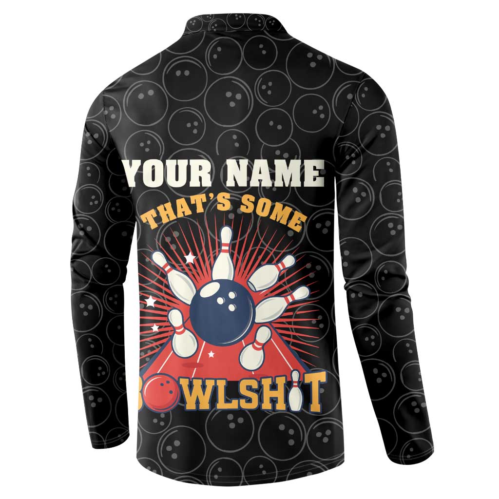 Flaming Bowling Ball Button Sweatshirt with Strike Explosion and Funny Quote Graphic on Bowling - Wonder Print Shop