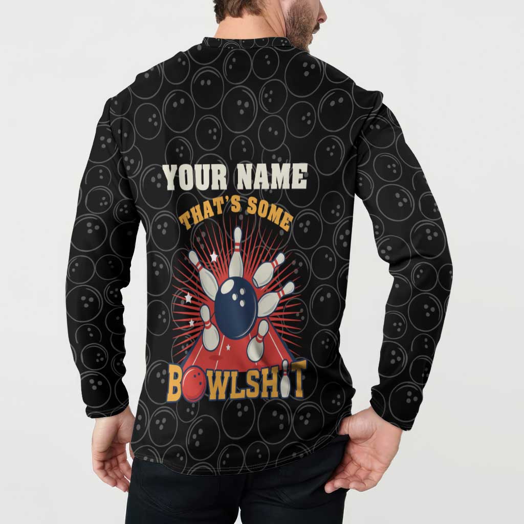 Flaming Bowling Ball Button Sweatshirt with Strike Explosion and Funny Quote Graphic on Bowling - Wonder Print Shop
