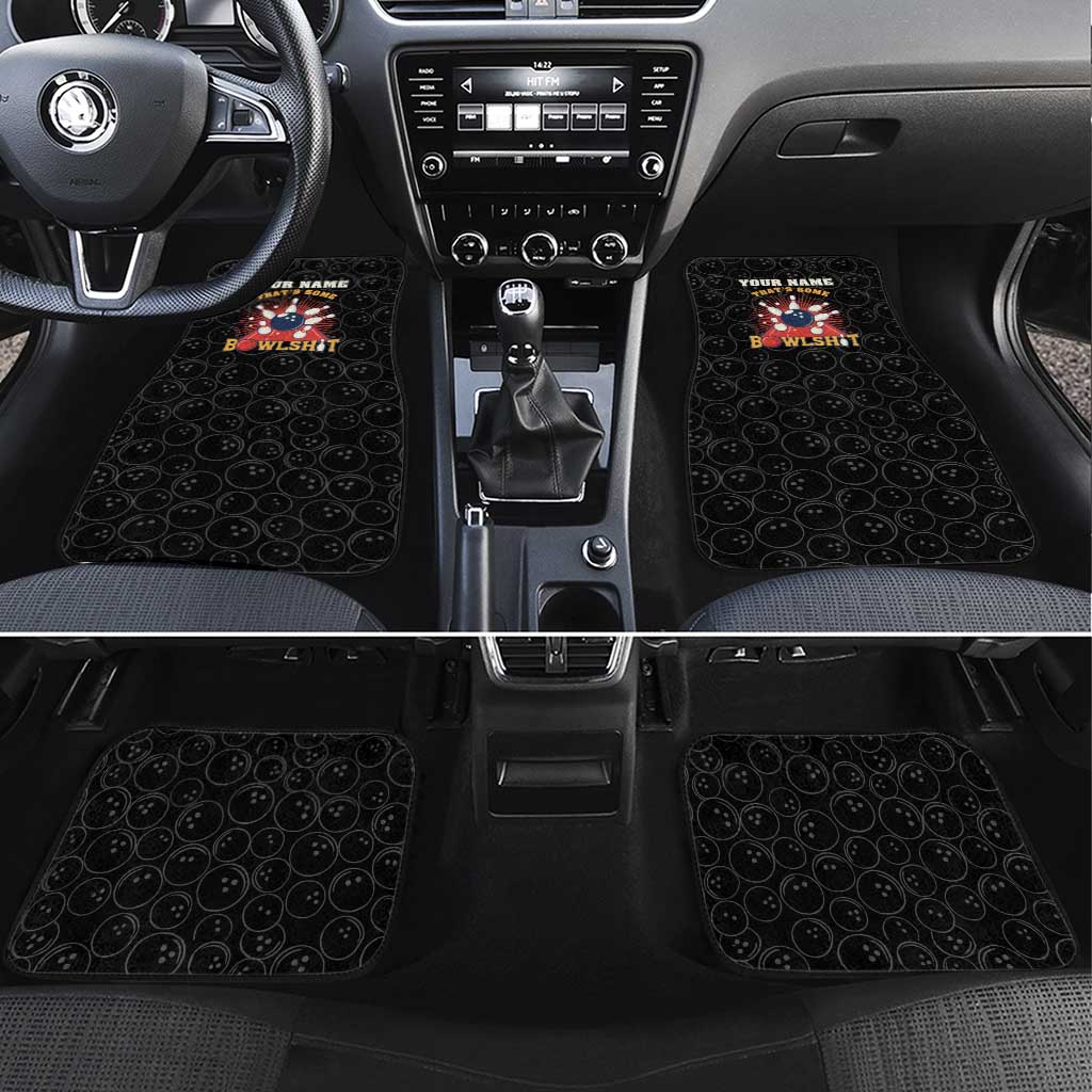Flaming Bowling Ball Car Mats with Strike Explosion and Funny Quote Graphic on Bowling - Wonder Print Shop