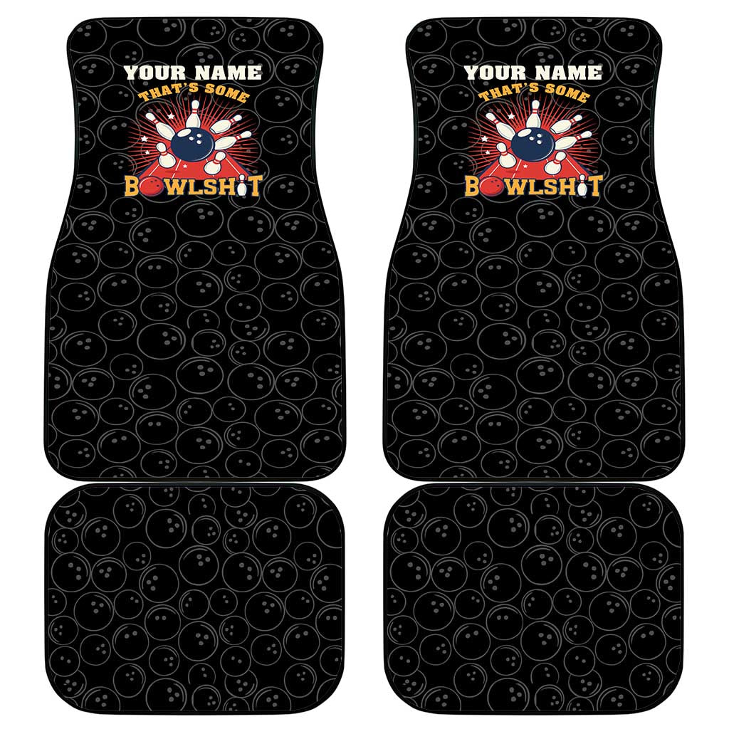 Flaming Bowling Ball Car Mats with Strike Explosion and Funny Quote Graphic on Bowling - Wonder Print Shop