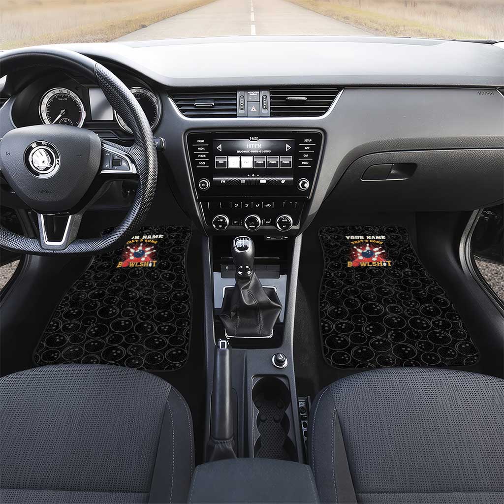 Flaming Bowling Ball Car Mats with Strike Explosion and Funny Quote Graphic on Bowling - Wonder Print Shop