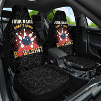 Flaming Bowling Ball Car Seat Cover with Strike Explosion and Funny Quote Graphic on Bowling - Wonder Print Shop