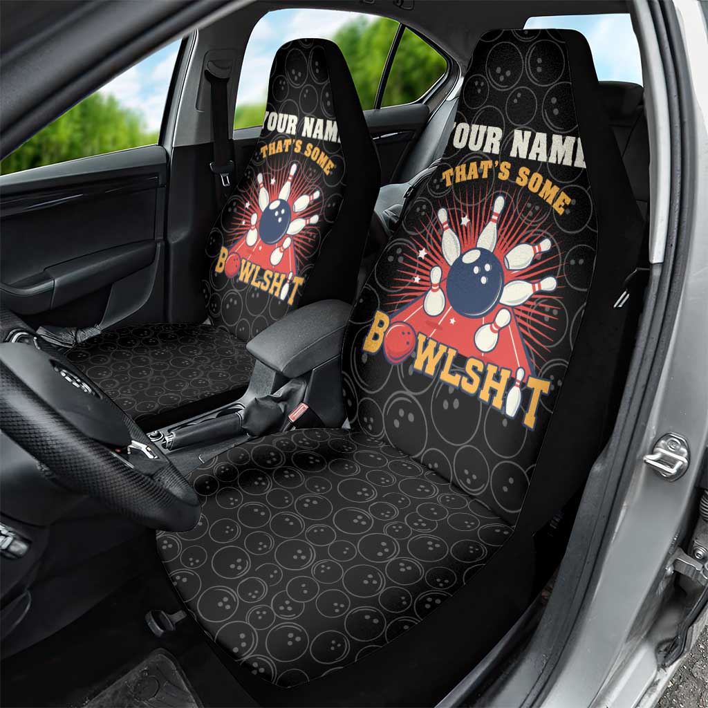 Flaming Bowling Ball Car Seat Cover with Strike Explosion and Funny Quote Graphic on Bowling - Wonder Print Shop