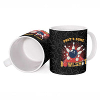 Flaming Bowling Ball Ceramic Mug with Strike Explosion and Funny Quote Graphic on Bowling - Wonder Print Shop