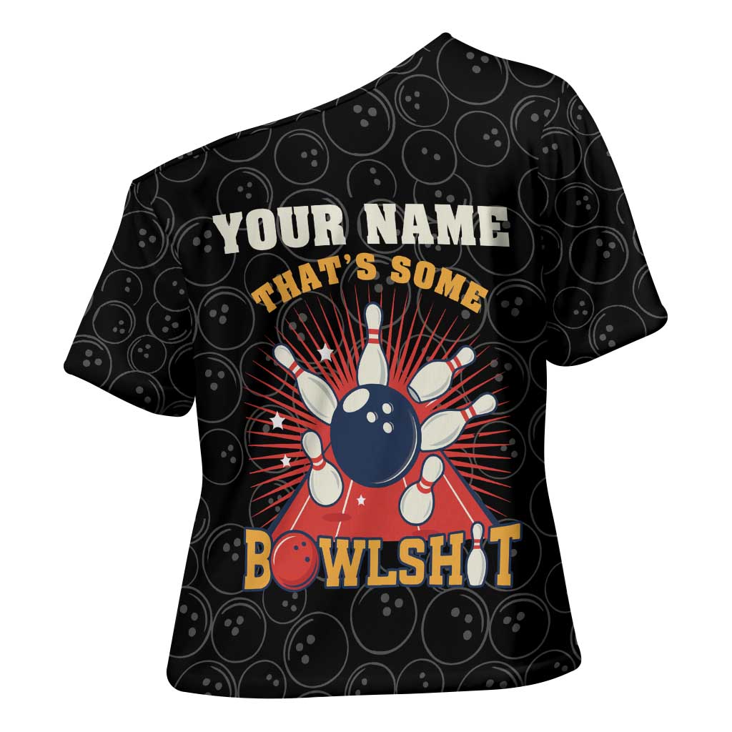 Flaming Bowling Ball Cross Shoulder Shirt with Strike Explosion and Funny Quote Graphic on Bowling - Wonder Print Shop