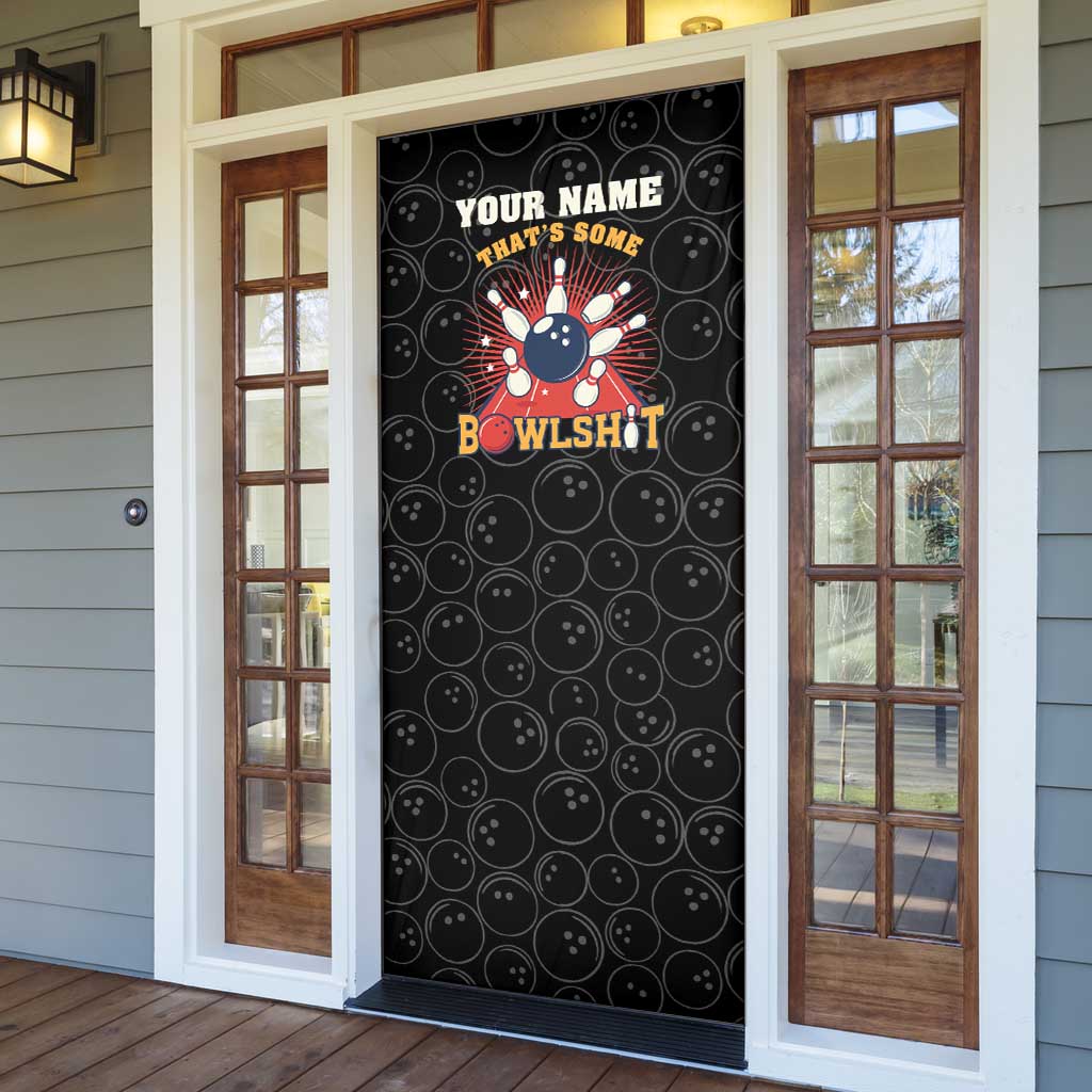 Flaming Bowling Ball Door Cover with Strike Explosion and Funny Quote Graphic on Bowling - Wonder Print Shop