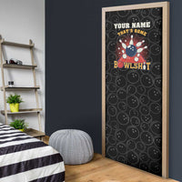 Flaming Bowling Ball Door Cover with Strike Explosion and Funny Quote Graphic on Bowling - Wonder Print Shop