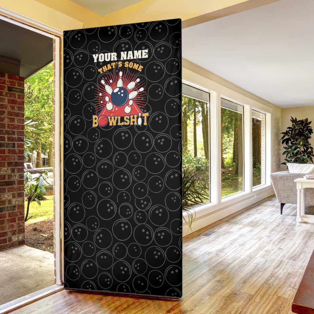 Flaming Bowling Ball Door Cover with Strike Explosion and Funny Quote Graphic on Bowling - Wonder Print Shop