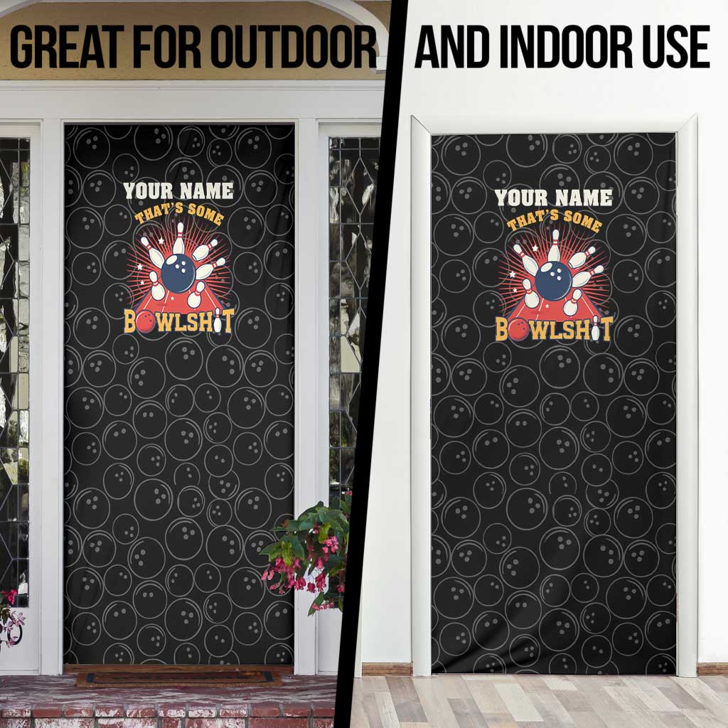 Flaming Bowling Ball Door Cover with Strike Explosion and Funny Quote Graphic on Bowling - Wonder Print Shop