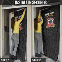Flaming Bowling Ball Door Cover with Strike Explosion and Funny Quote Graphic on Bowling - Wonder Print Shop