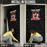 Flaming Bowling Ball Door Cover with Strike Explosion and Funny Quote Graphic on Bowling - Wonder Print Shop