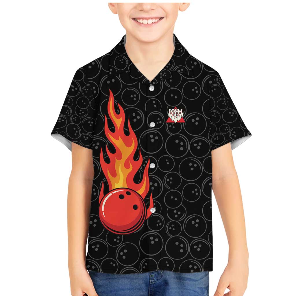 Flaming Bowling Ball Family Matching Mermaid Dress and Hawaiian Shirt with Strike Explosion and Funny Quote Graphic on Bowling - Wonder Print Shop