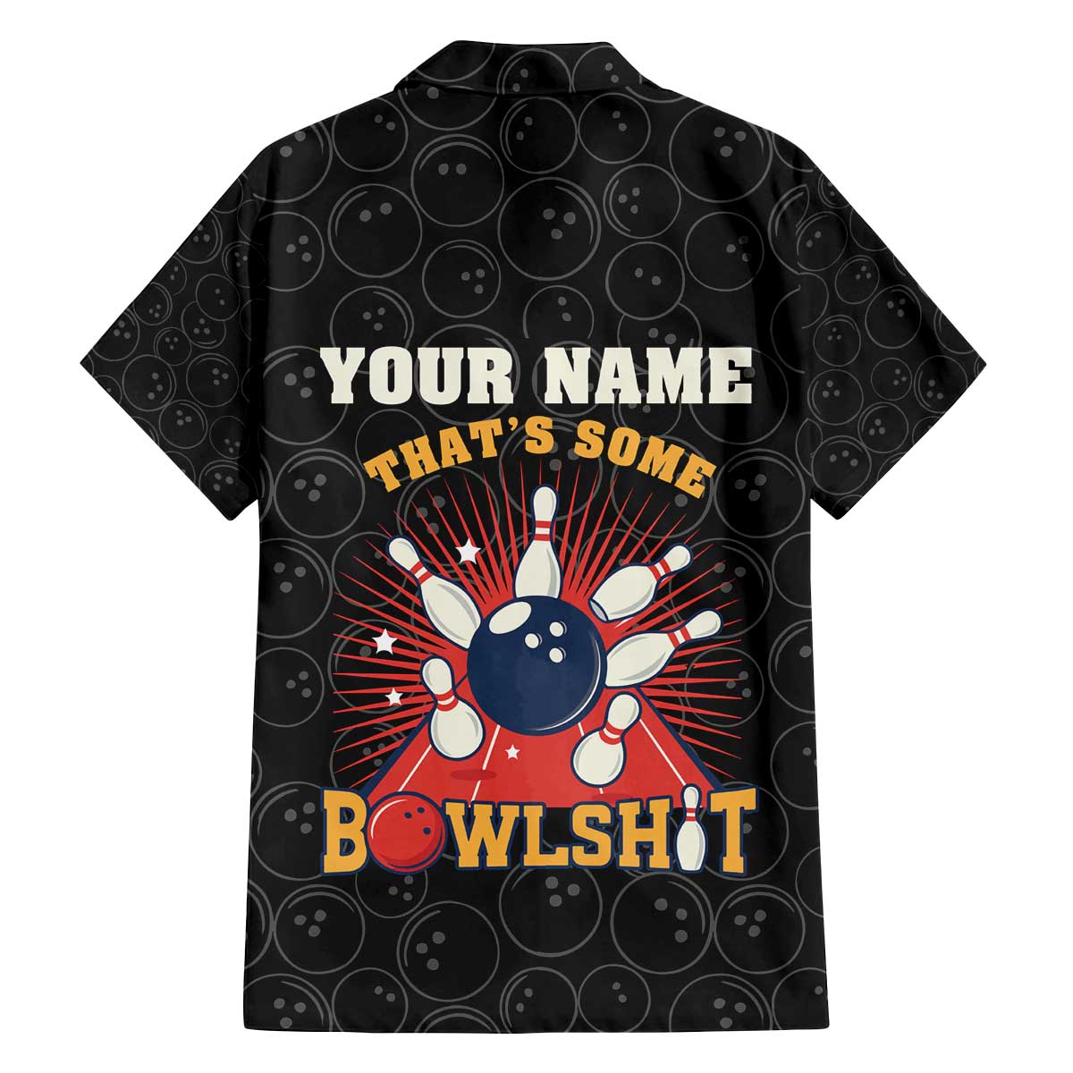 Flaming Bowling Ball Family Matching Off The Shoulder Long Sleeve Dress and Hawaiian Shirt with Strike Explosion and Funny Quote Graphic on Bowling - Wonder Print Shop