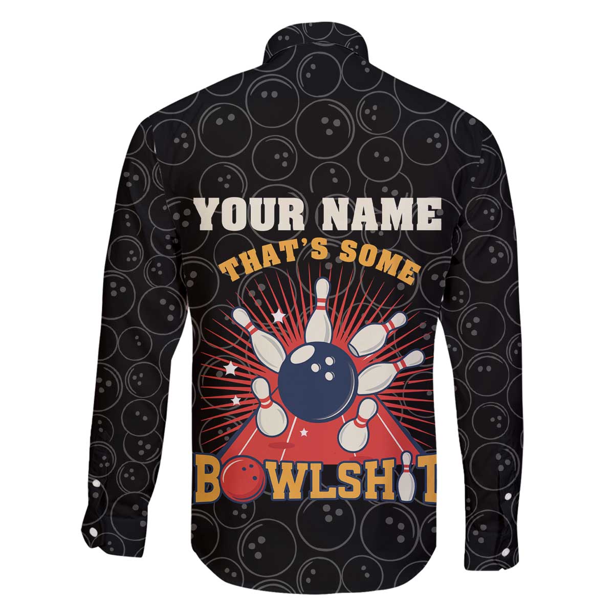 Flaming Bowling Ball Family Matching Off The Shoulder Long Sleeve Dress and Hawaiian Shirt with Strike Explosion and Funny Quote Graphic on Bowling - Wonder Print Shop