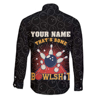 Flaming Bowling Ball Family Matching Off The Shoulder Long Sleeve Dress and Hawaiian Shirt with Strike Explosion and Funny Quote Graphic on Bowling - Wonder Print Shop