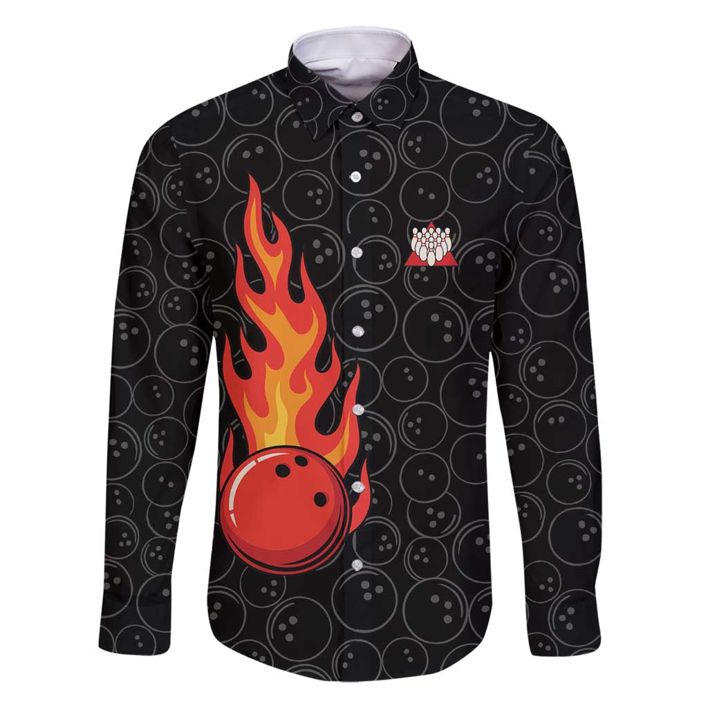 Flaming Bowling Ball Family Matching Off Shoulder Maxi Dress and Hawaiian Shirt with Strike Explosion and Funny Quote Graphic on Bowling - Wonder Print Shop
