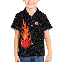 Flaming Bowling Ball Family Matching Off Shoulder Maxi Dress and Hawaiian Shirt with Strike Explosion and Funny Quote Graphic on Bowling - Wonder Print Shop