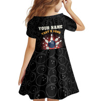Flaming Bowling Ball Family Matching Puletasi and Hawaiian Shirt with Strike Explosion and Funny Quote Graphic on Bowling - Wonder Print Shop