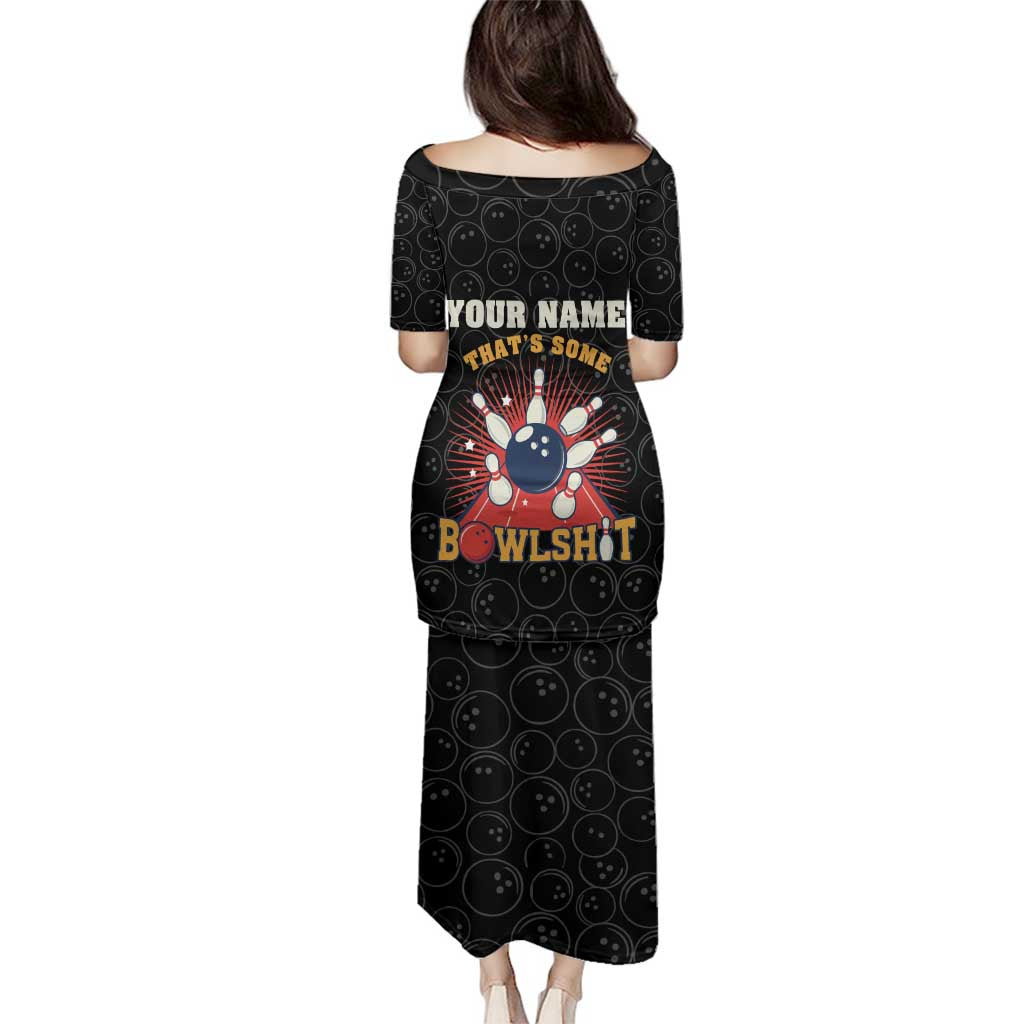 Flaming Bowling Ball Family Matching Puletasi and Hawaiian Shirt with Strike Explosion and Funny Quote Graphic on Bowling - Wonder Print Shop