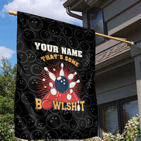 Flaming Bowling Ball Garden Flag with Strike Explosion and Funny Quote Graphic on Bowling - Wonder Print Shop