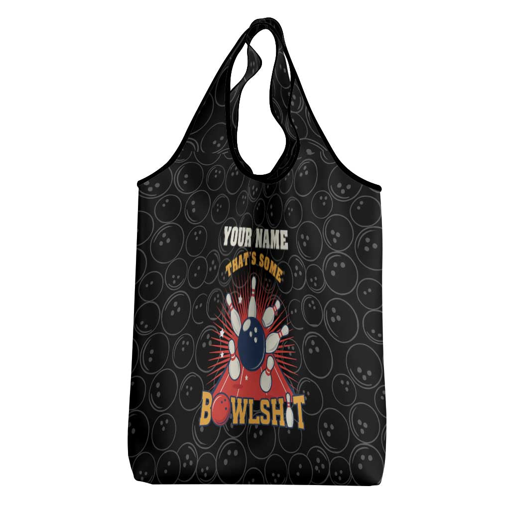 Flaming Bowling Ball Grocery Bag with Strike Explosion and Funny Quote Graphic on Bowling - Wonder Print Shop