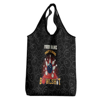 Flaming Bowling Ball Grocery Bag with Strike Explosion and Funny Quote Graphic on Bowling - Wonder Print Shop