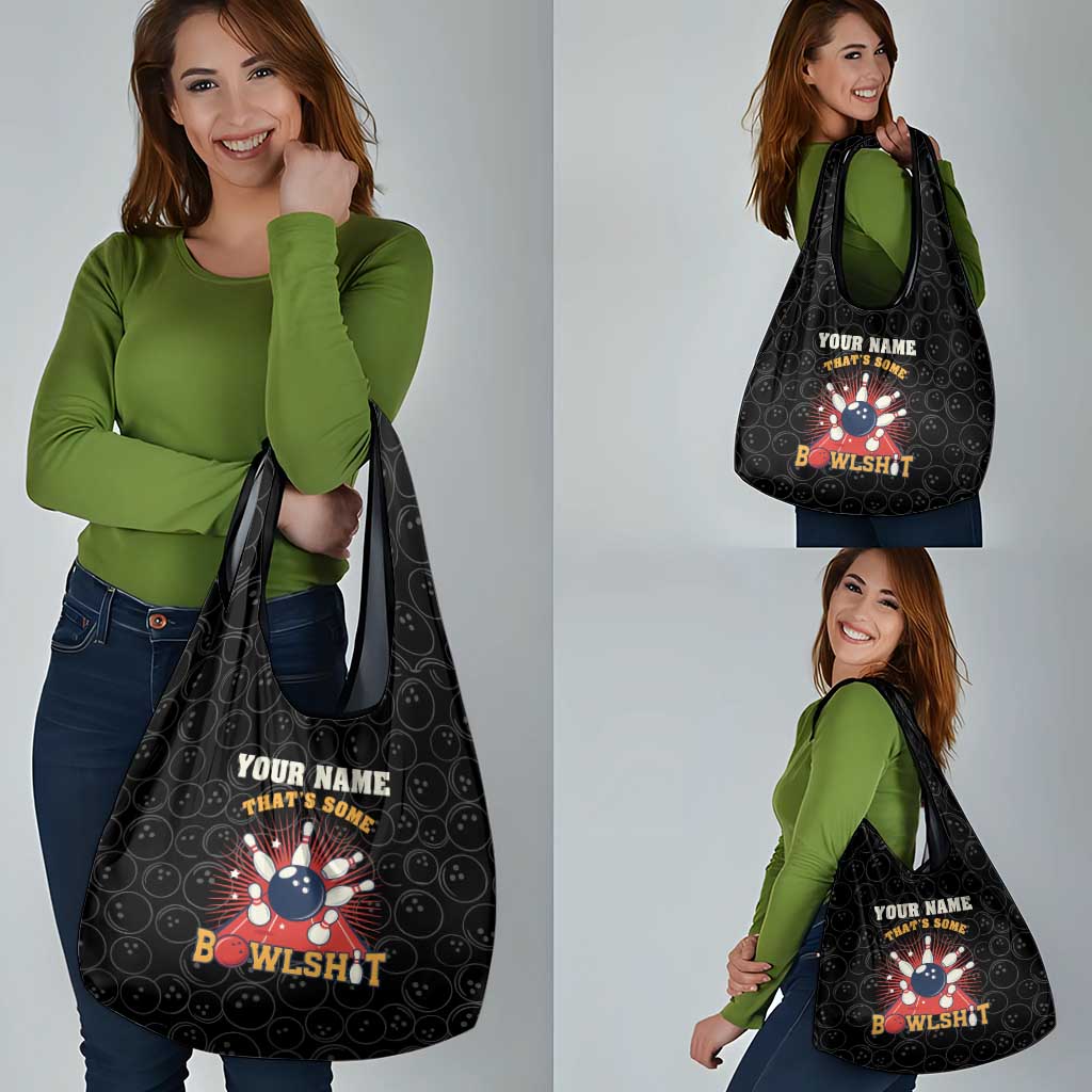 Flaming Bowling Ball Grocery Bag with Strike Explosion and Funny Quote Graphic on Bowling - Wonder Print Shop