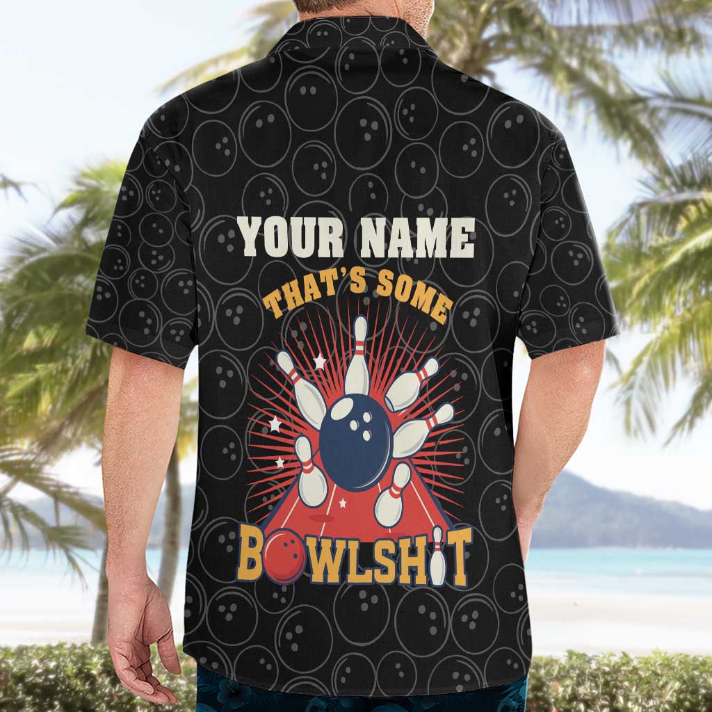 Flaming Bowling Ball Hawaiian Shirt with Strike Explosion and Funny Quote Graphic on Bowling - Wonder Print Shop