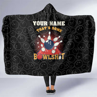 Flaming Bowling Ball Hooded Blanket with Strike Explosion and Funny Quote Graphic on Bowling - Wonder Print Shop