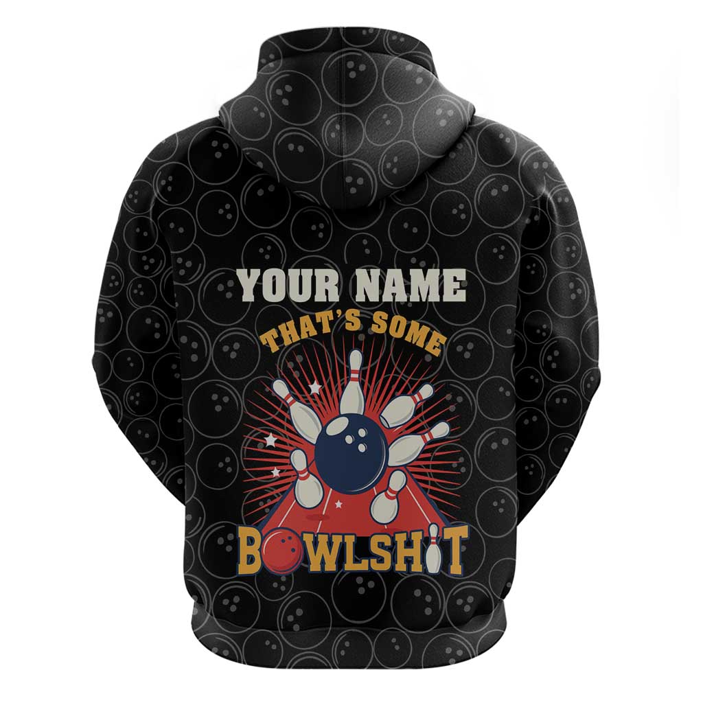 Flaming Bowling Ball Hoodie with Strike Explosion and Funny Quote Graphic on Bowling - Wonder Print Shop