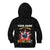 Flaming Bowling Ball Kid Hoodie with Strike Explosion and Funny Quote Graphic on Bowling - Wonder Print Shop