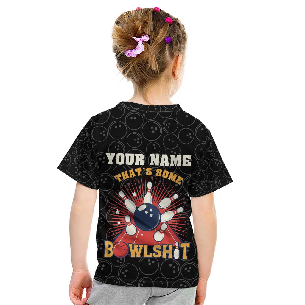 Flaming Bowling Ball Kid T Shirt with Strike Explosion and Funny Quote Graphic on Bowling - Wonder Print Shop